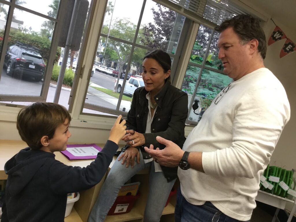 grade 1 student with parents