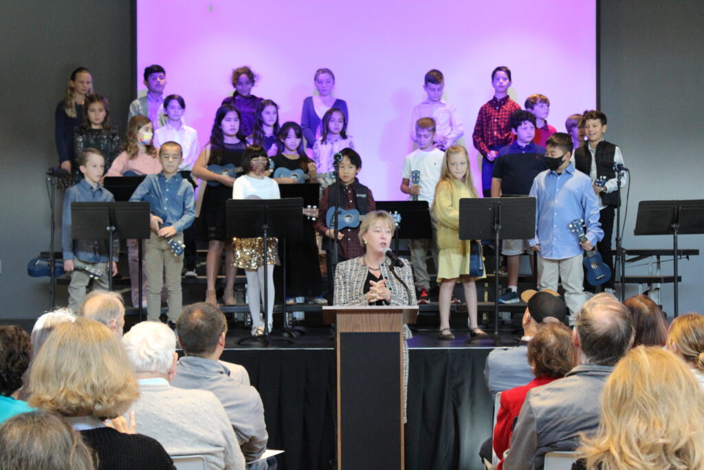 alison fleming speaking at grandparents day